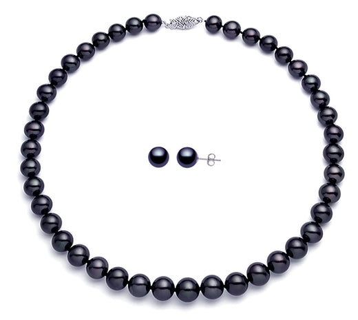 6.5-8mm Black Freshwater Pearl Set AA+ Quality