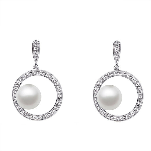 7.5-8.5mm AAA Japanese Akoya Cultured Pearl Earrings