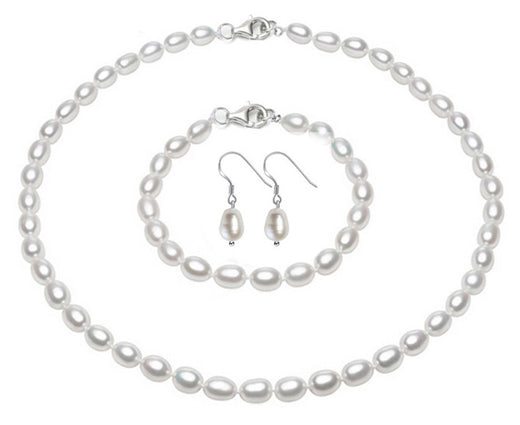 7-7.5mm White Freshwater Pearl Set AA+ Quality