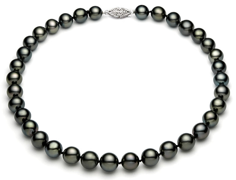 10-12mm Black Tahitian Pearl Necklace AAA Quality