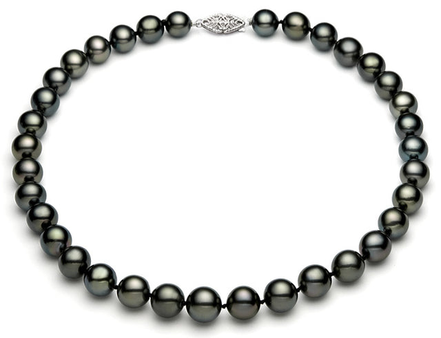 10-12mm Black Tahitian Pearl Necklace AAA Quality