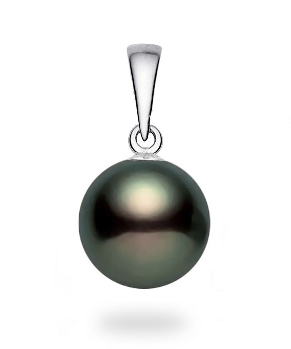 10-13mm Black Green Freshwater Pearl Pendant AA+ Quality