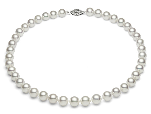 10-12mm White Freshwater Pearl Necklace AA+ Quality