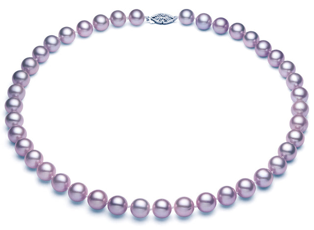 8-10mm Lavender Freshwater Pearl Necklace AA+ Quality
