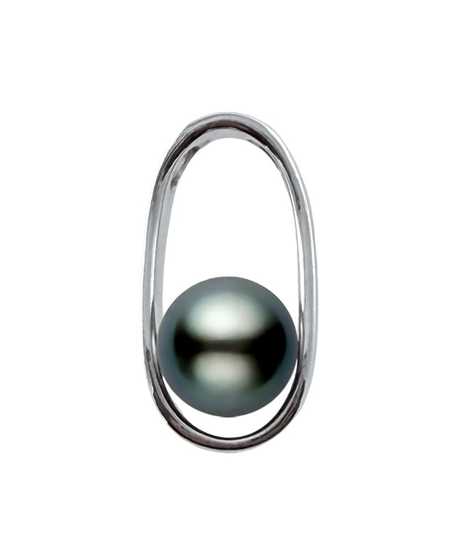 11.5mm Tahitian Pearl Pendant AAA Quality in a Stylish Sterling Silver Setting