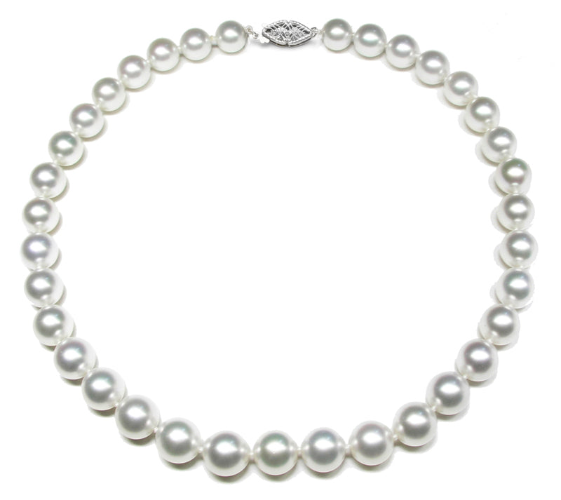 10-13mm White Freshwater Pearl Necklace AA+ Quality