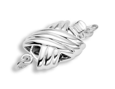 14K White Gold Tiffany Style X Shape Clasp