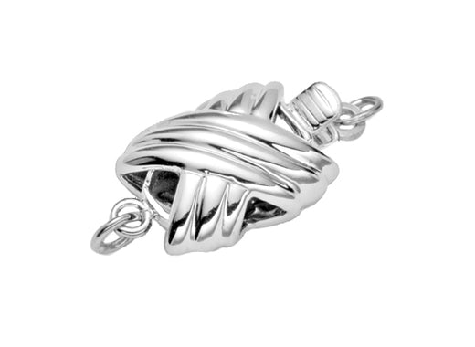 14K White Gold Tiffany Style X Shape Clasp Small