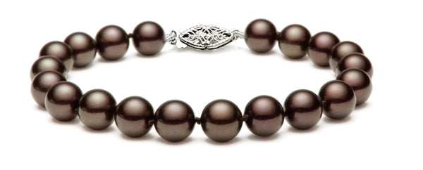 6.5-9mm Classic Cocoa Freshwater Cultured Pearl Bracelet AA+ Quality