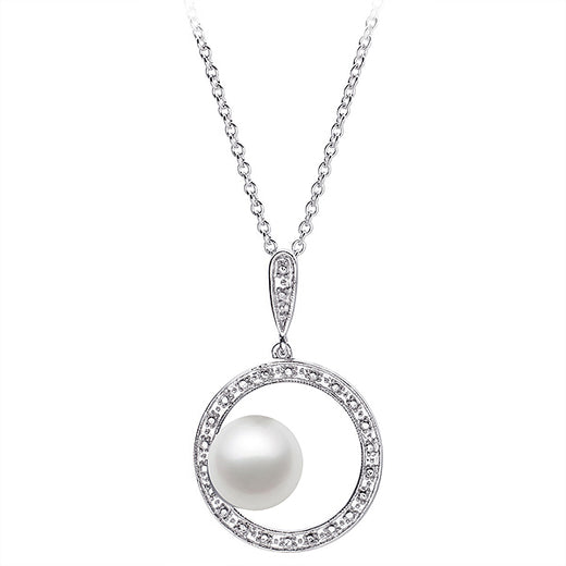 7.5-8mm AAA Japanese White Akoya Pearl Pendant