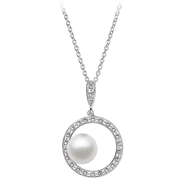 7.5-8mm AAA Japanese White Akoya Pearl Pendant