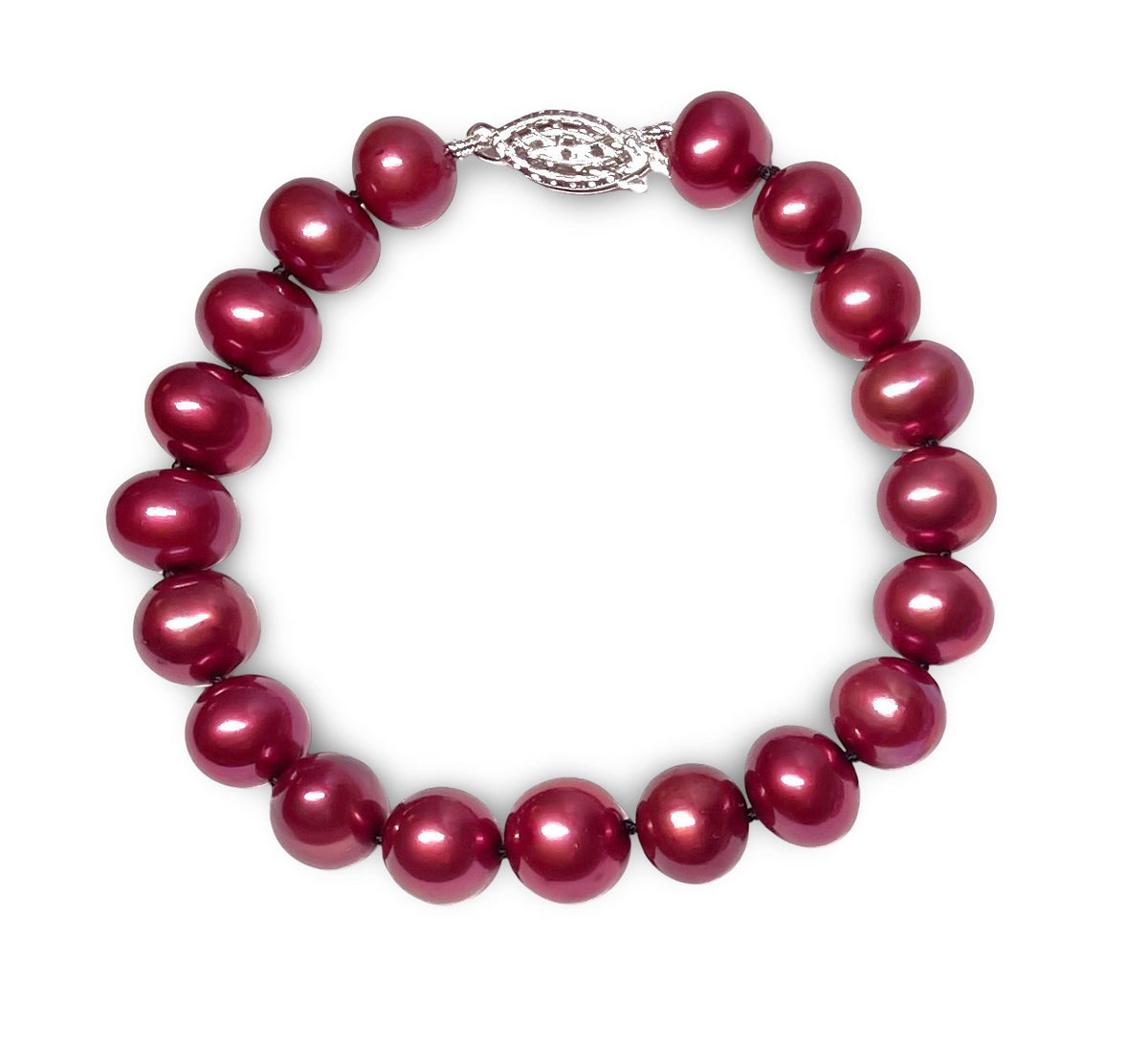 7.5-8mm Cranberry Freshwater Pearl Bracelet AA+ Quality 7"