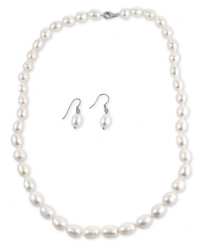 7.5-8mm White Freshwater Pearl Set AA+ Quality
