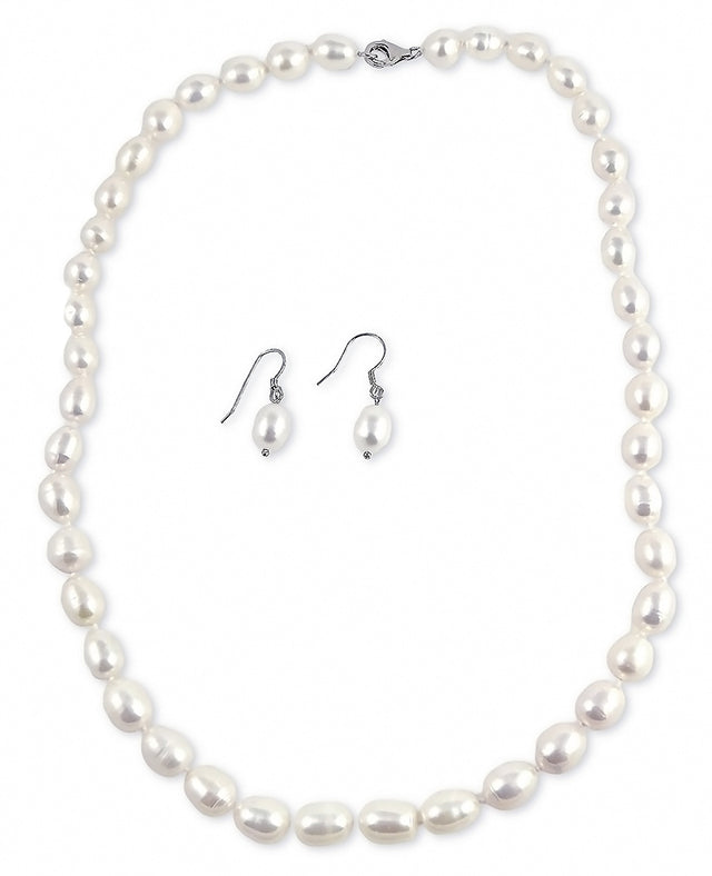 7.5-8mm White Freshwater Pearl Set AA+ Quality