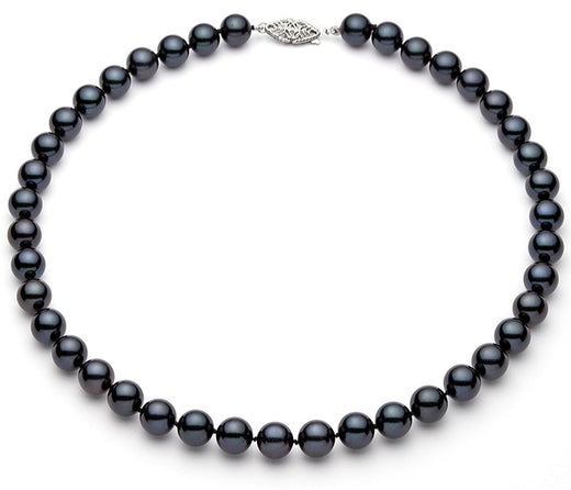 7-7.5mm AAA Quality Black Akoya Pearl Necklace
