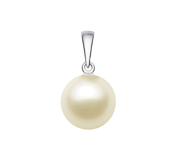 7-7.5mm Cream Japanese Akoya Pearl Pendant AAA Quality Sterling Silver