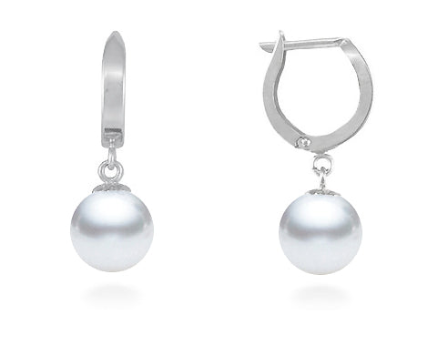 7-9.5mm AAA Japanese Akoya Cultured Pearl Earrings 14k Gold