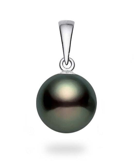 7-8mm Black Green Freshwater Pearl Pendant AAA Quality