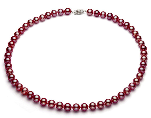 8.5-9.5mm Cranberry Freshwater Pearl Necklace AAA Quality