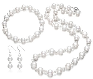 8.5-9mm White Freshwater Pearl Set A+ Quality