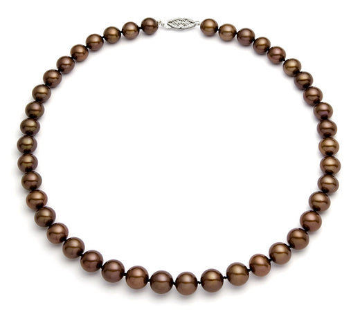 8-8.5mm Classic Cocoa Freshwater Pearl Necklace AA+ Quality
