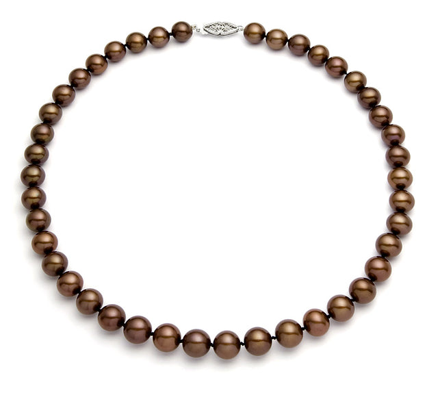 8-8.5mm Classic Cocoa Freshwater Pearl Necklace AA+ Quality