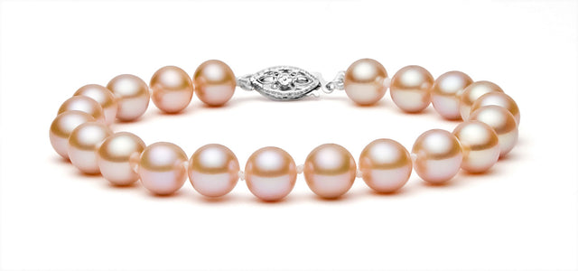 8-9mm Pink Freshwater Pearl Bracelet AA+ Quality 7"