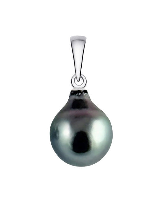 8x10mm Tahitian Pearl Pendant Sterling Silver
