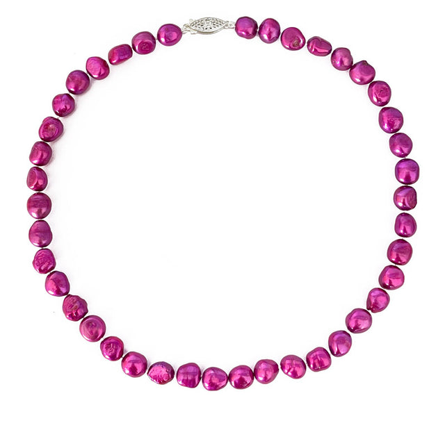 8.5-9mm Cranberry Baroque Freshwater Pearl Necklace AA+ Quality