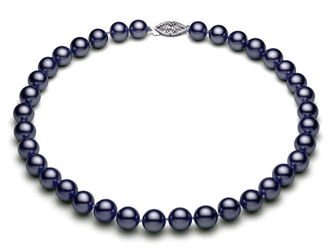 10-11mm Black Freshwater Pearl Necklace AA+ Quality