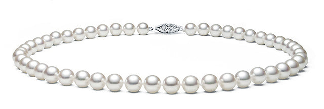 7-7.5mm AAA Quality White Japanese Cultured Akoya Pearl Necklace