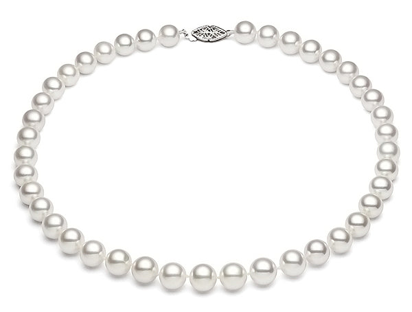 8.5-9mm AAA Quality White Japanese Cultured Akoya Pearl Necklace