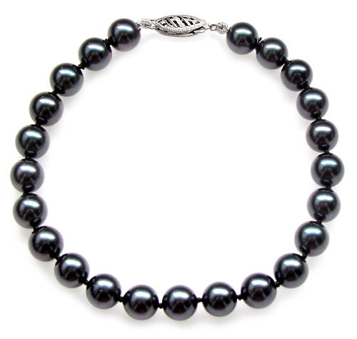 Black Akoya Cultured Pearl Bracelet 6.5-7mm