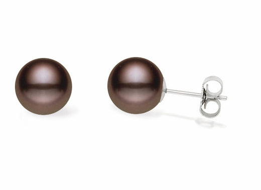 Classic Cocoa AAA Quality Freshwater Pearl Earrings