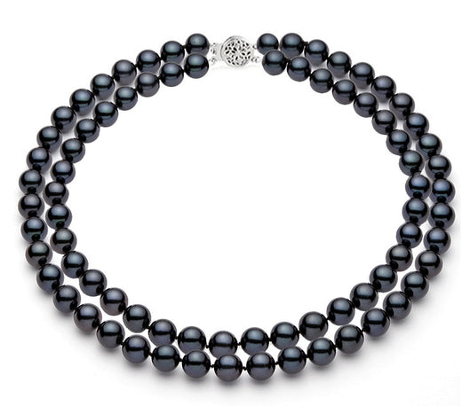 Double Strand Black Freshwater Pearl Necklace