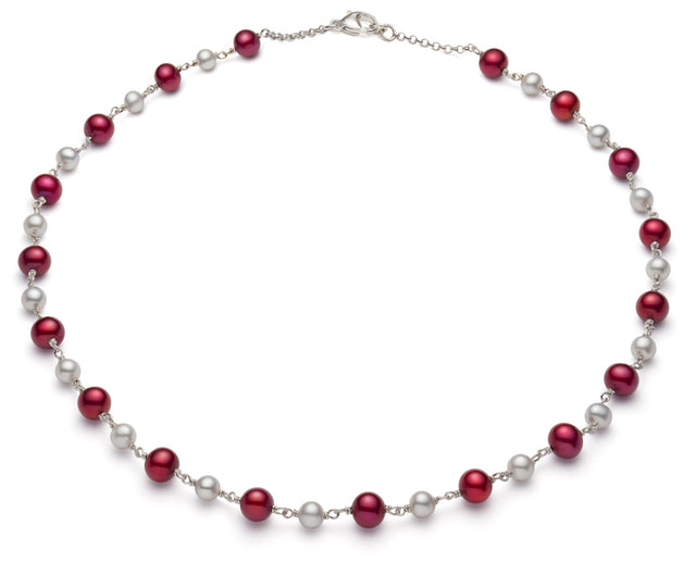 Multicolor Freshwater Pearl Tin Cup Necklace AAA Quality