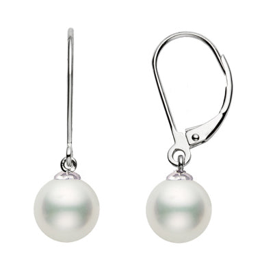 White Freshwater Pearl Earrings AAA Quality 14k Gold