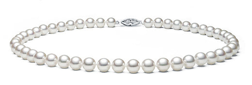 6.5-7mm White Japanese Cultured Akoya Saltwater Pearl Necklace AA+ Quality